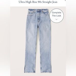 Abercrombie 90s Straight Ultra High Rise Jeans - Vent Hem, Short
